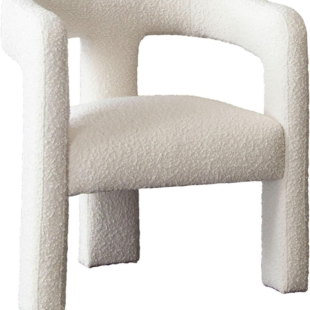 Off white linen accent chairs - Picture 3 of 5